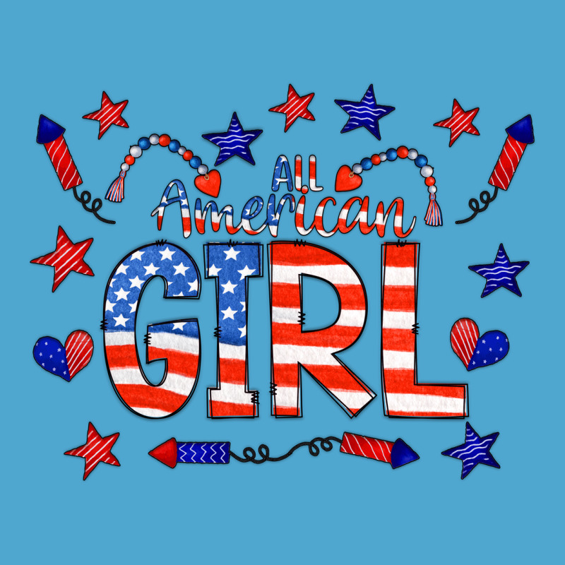 All American Girl Doodle Letters Premium Hoodie by CowCowDesign | Teevron