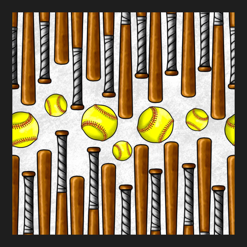 Softball Bat Seamless Pattern Classic Tee by BundleAndBundleShop | Teevron