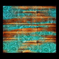 Turquoise  Leather And Wooden Pattern Tumbler Ladies Tee | Teevron