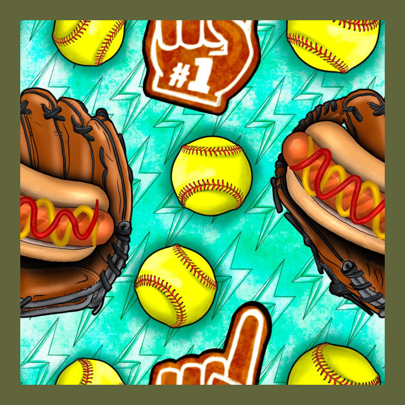 Softball Glove And Hotdog Seamless Pattern Classic Tee by BundleAndBundleShop | Teevron