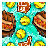 softball glove and hotdog seamless pattern | Teevron