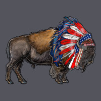 American Bison With Indian Headdress Vintage Hoodie | Teevron