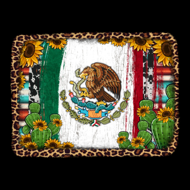 Mexican Flag Background With Cactus And Sunflower Ladies Tee by Jasminsmagicworld | Teevron