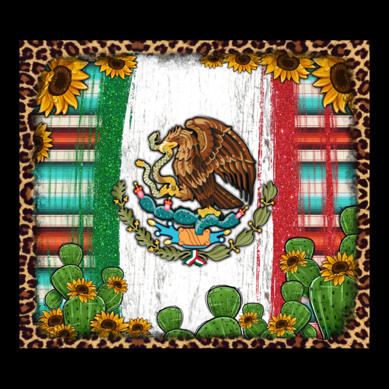 Mexican Flag Background With Cactus And Sunflower Tumbler Ladies Tee by Jasminsmagicworld | Teevron