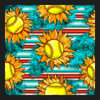 Softball Sunflowers With Serape Seamless Pattern Classic Tee | Teevron