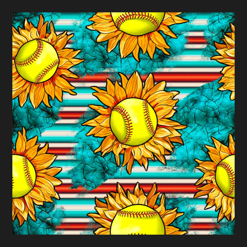 Softball Sunflowers With Serape Seamless Pattern Classic Tee by BundleAndBundleShop | Teevron