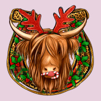 Christmas Highland Cow Mistletoe Christmas Ladies Tee | Teevron