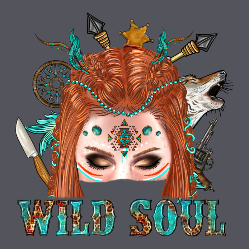 Western İndian Wild Soul With Braid Hair Woman Vintage Hoodie by BundleAndBundleShop | Teevron