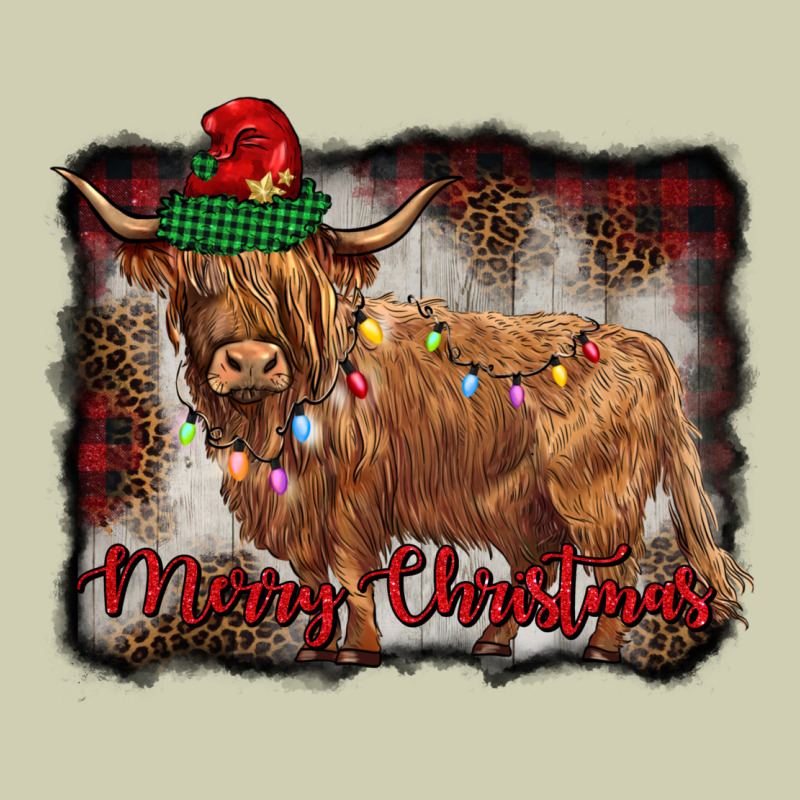 Merry Christmas Highland Cow Heavy Core Tee by BarkalooDesign | Teevron