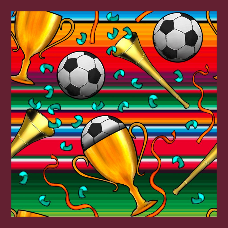 Soccer Winner Cup And Vuvuzela With Serape Seamless Pattern Classic Tee by BundleAndBundleShop | Teevron