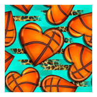 basketball hearts with leopard seamless pattern | Teevron