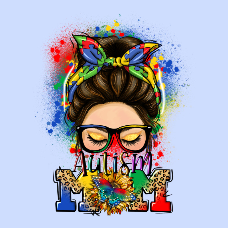 Autism Mom Messy Bun Urban Heavy Tee by LillyAllenDesigns | Teevron