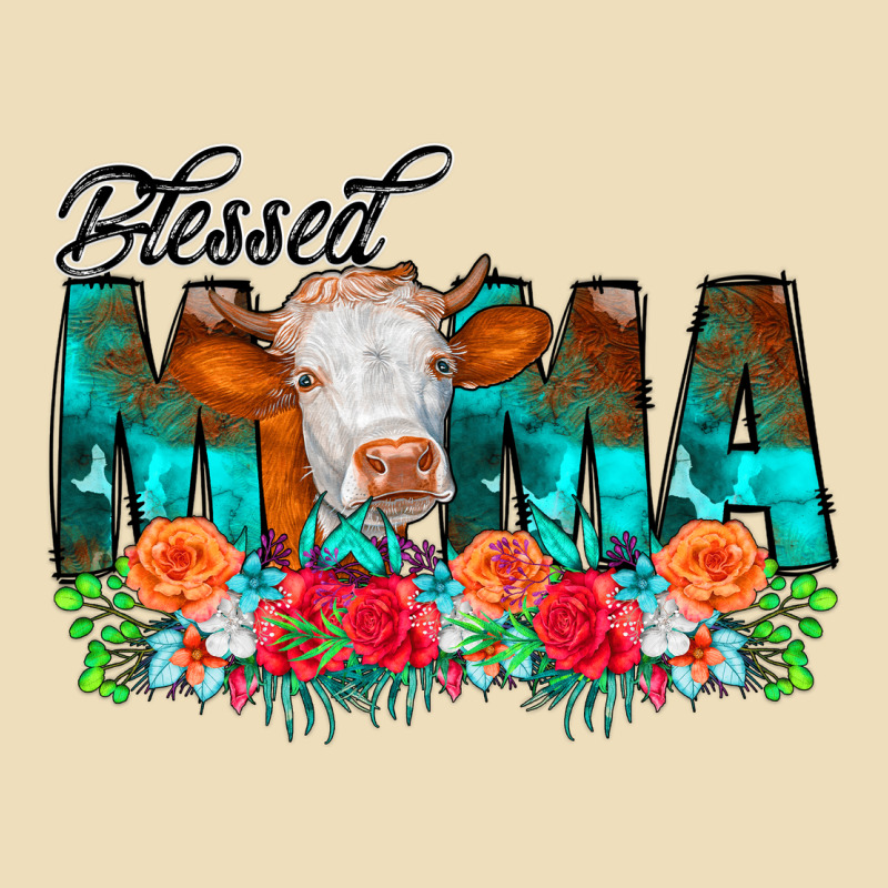 Blessed Mama Flowers Cow Premium Hoodie by CowCowDesign | Teevron