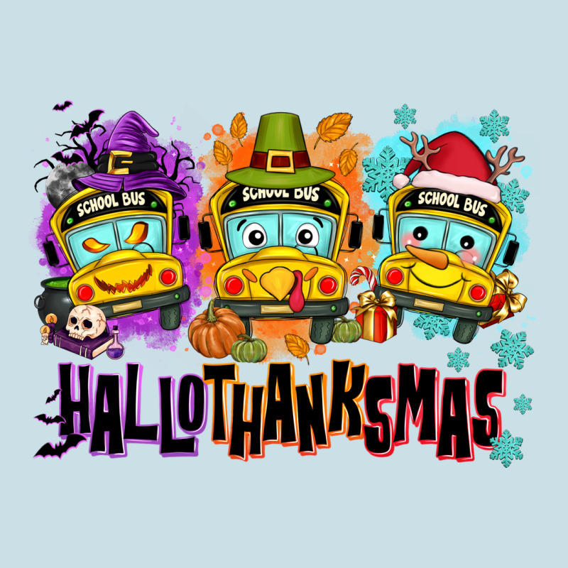 Happy Hallothanksmas School Bus Ladies Tee by NancyCooperArtShop | Teevron