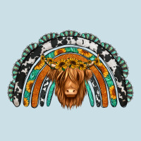 Turquoise Cowhide Sunflower Headband Highland Cow Ladies Tee | Teevron