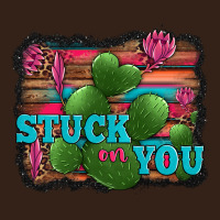 Stuck On You Heart Cactus Serape Leopard Background Heavy Core Tee | Teevron