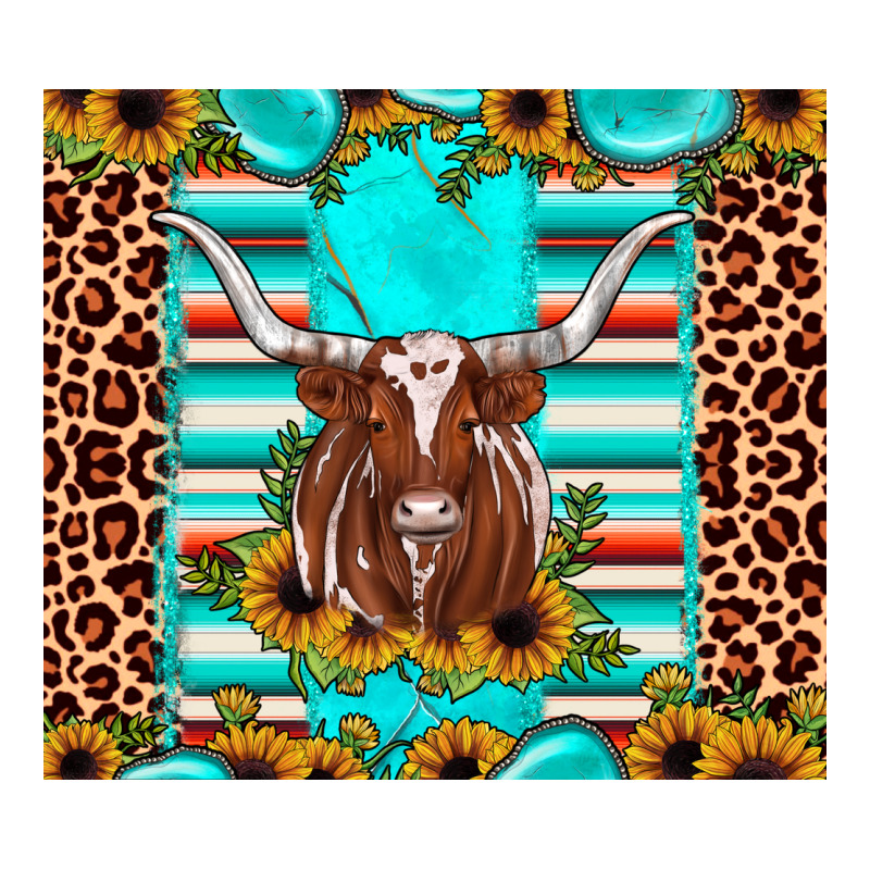 Texas Longhorn Sunflower Gemstone Premium Tee by JahusDesignShop | Teevron