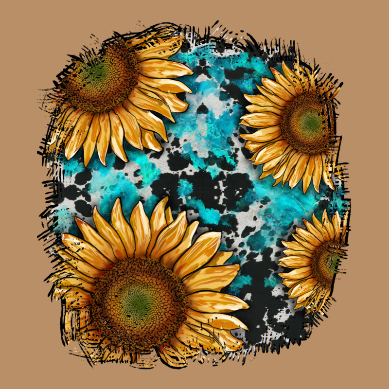 Sunflower Cowhide And Turquoise Patches Vintage Hoodie by RanaPortraitStore | Teevron