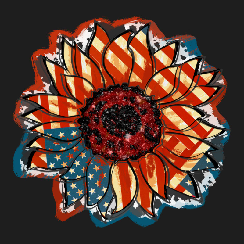 American Flag Sunflower 4th Of July Heavyweight Hoodie by FaDigitalArtStudio | Teevron