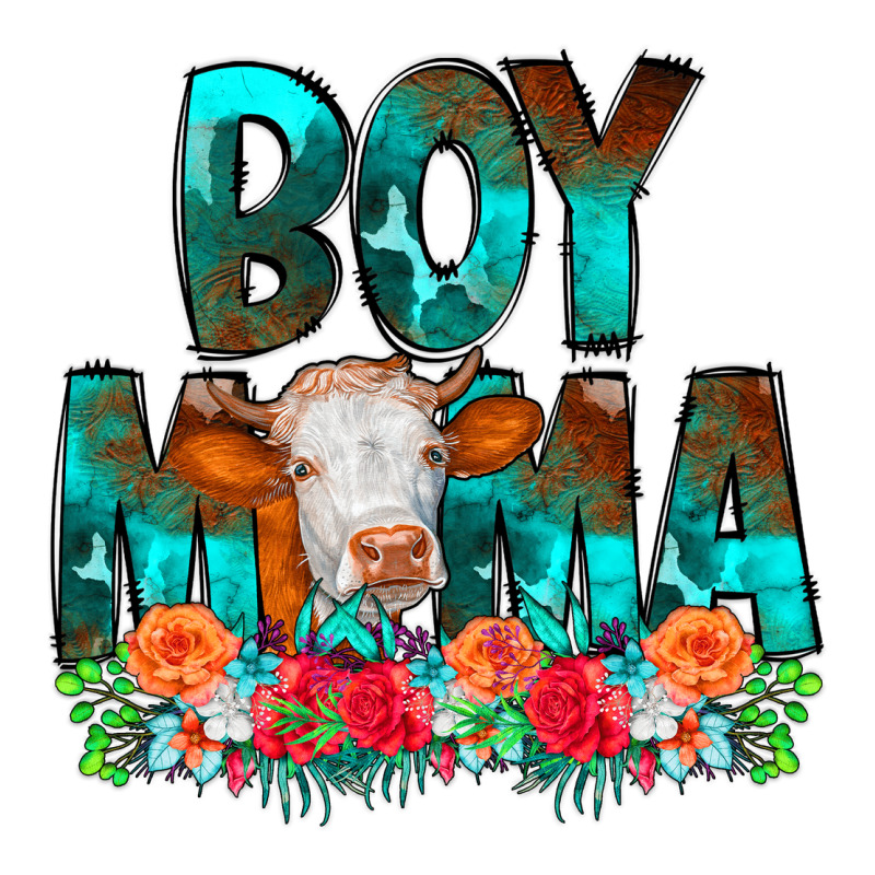 Boy Mama Flowers Cow Premium Hoodie by CowCowDesign | Teevron