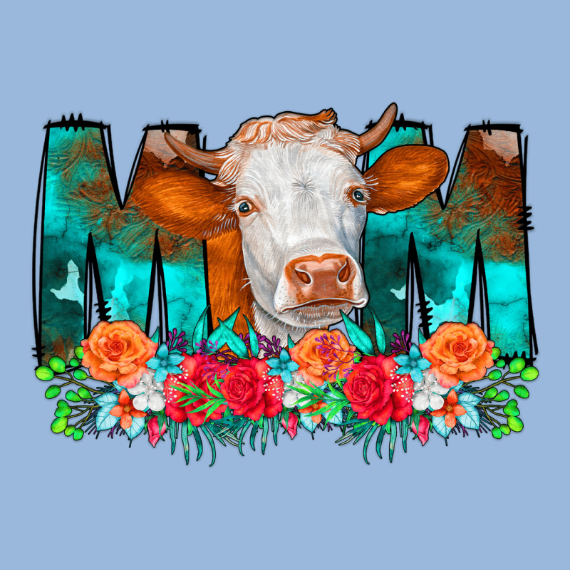 Cow Mom Turquoise Tooled Leather Flowers Premium Hoodie by CowCowDesign | Teevron