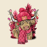 Pink Winter Long Haired Cow Ladies Tee | Teevron