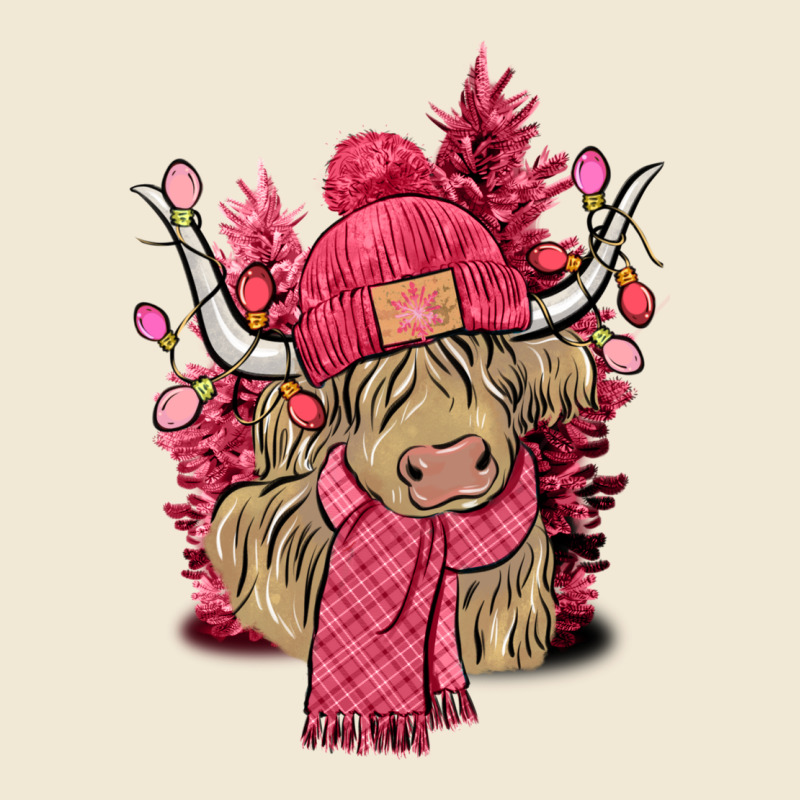 Pink Winter Long Haired Cow Ladies Tee by NancyCooperArtShop | Teevron