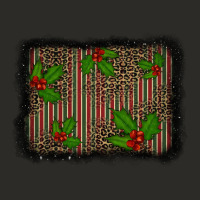 Christmas Plaid Leopard Mistletoe Background Heavy Core Tee | Teevron