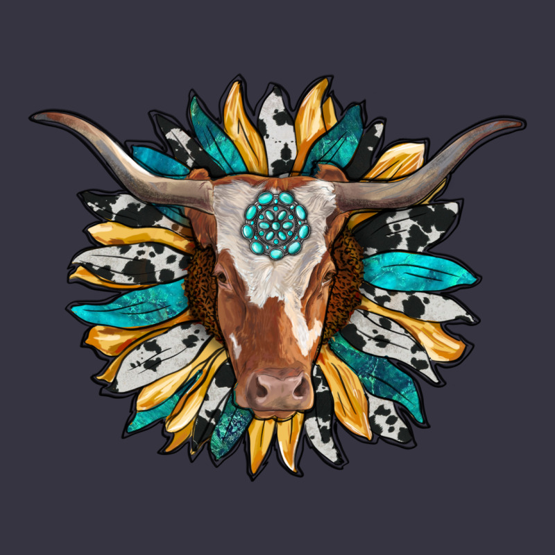 Texas Longhorn Sunflower Background Vintage Hoodie by RanaPortraitStore | Teevron