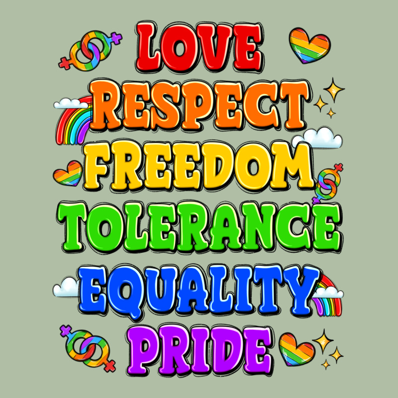 Love Respect Freedom Tolerance Equality Pride Urban Heavy Tee by LillyAllenDesigns | Teevron