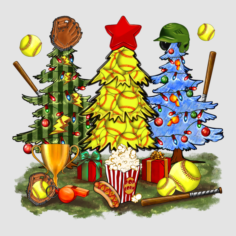 Christmas With Softball Trees Bbs Premium Sweatshirt by BundleAndBundleShop | Teevron