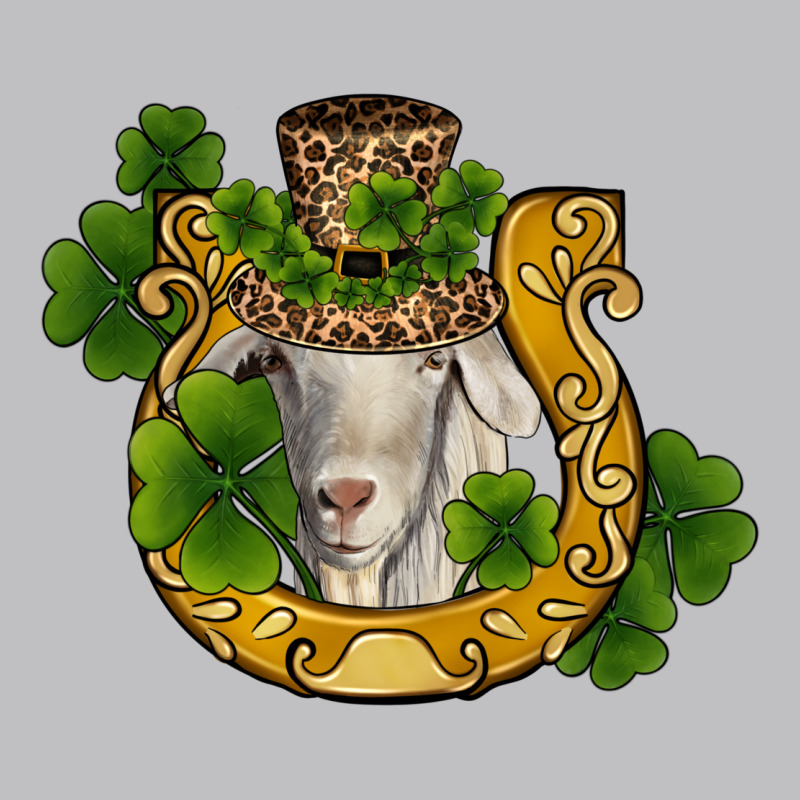 St Patricks Day Goat Horseshoe Shamrock Long Sleeve Tee by RanaPortraitStore | Teevron