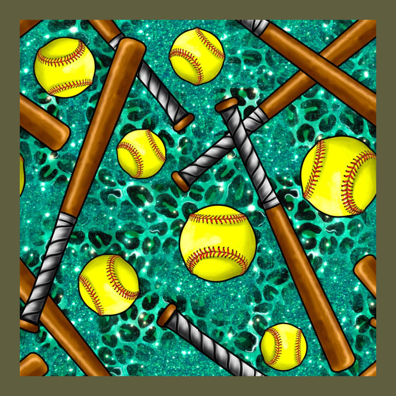 Softball Bat With Leopard And Glitter Seamless Pattern Vintage Tee by BundleAndBundleShop | Teevron