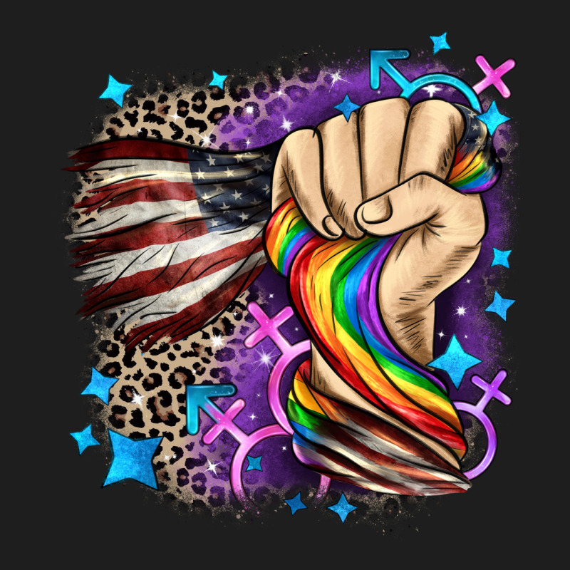 Lgbtq+ And American Flag Heavyweight Hoodie by FaDigitalArtStudio | Teevron