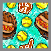 Softball Glove And Hotdog Seamless Pattern Vintage Tee | Teevron