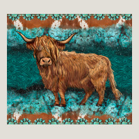 Turquoises Gemstones Cowhide Highland Cow Heavy Core Tee | Teevron