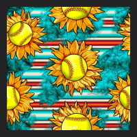Softball Sunflowers With Serape Seamless Pattern Vintage Tee | Teevron