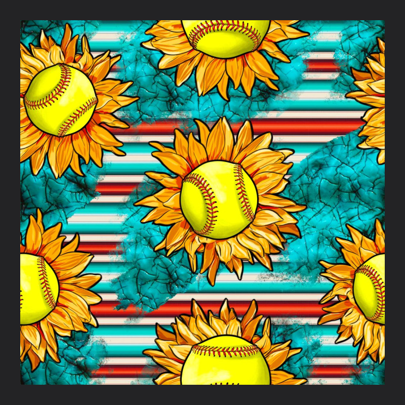 Softball Sunflowers With Serape Seamless Pattern Vintage Tee by BundleAndBundleShop | Teevron