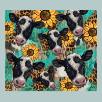 Western Leopard Sunflower Black And White  Cow Heavy Core Tee | Teevron
