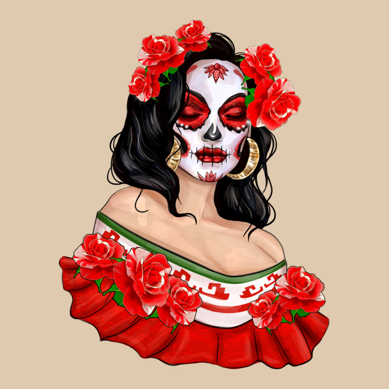 Mexicana Skull Girl With Roses Heavyweight Sweatshirt by texasbilliewilder | Teevron