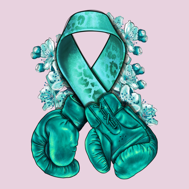Teal Ribbon With Boxing Gloves Ladies Tee by NancyCooperArtShop | Teevron