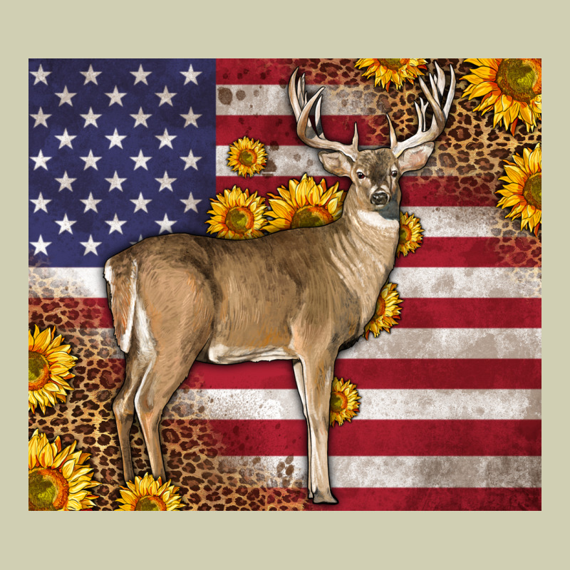 Western American Flag And Deer Heavy Core Tee by LillyAllenDesigns | Teevron