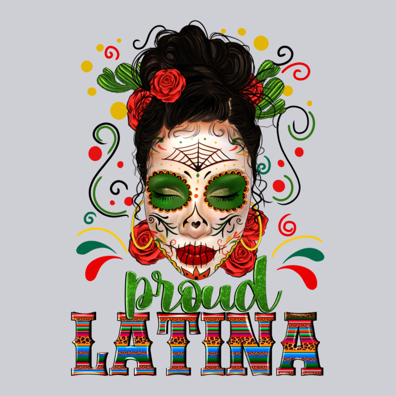 Proud Latina Skull Girl Messy Bun Heavyweight Sweatshirt by texasbilliewilder | Teevron