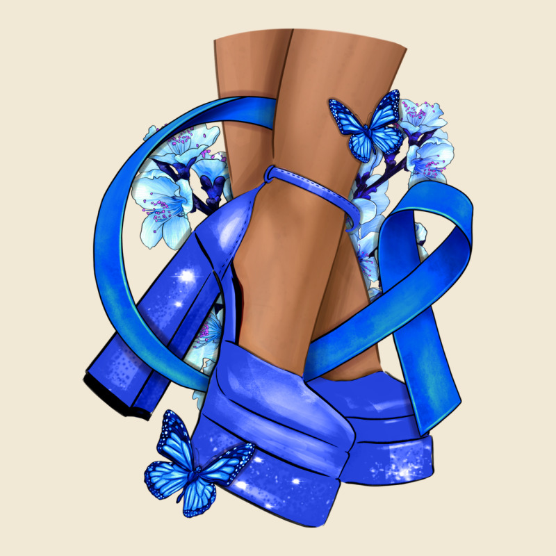 Colon Cancer Heels Ladies Tee by NancyCooperArtShop | Teevron