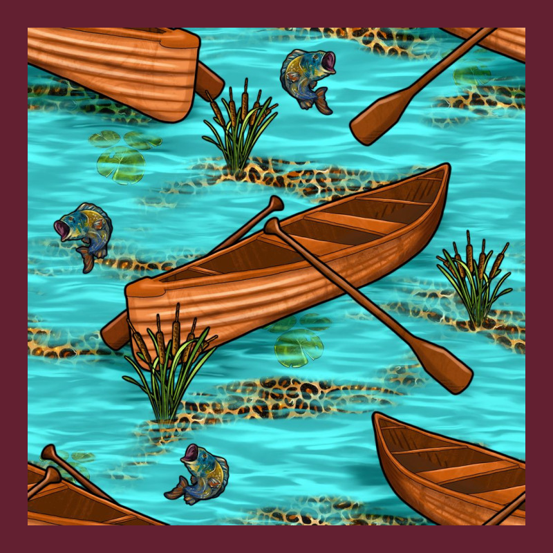 Lake Canoe And Fish With Reeds And Leopard Seamless Pattern Bbs Classic Tee by BundleAndBundleShop | Teevron