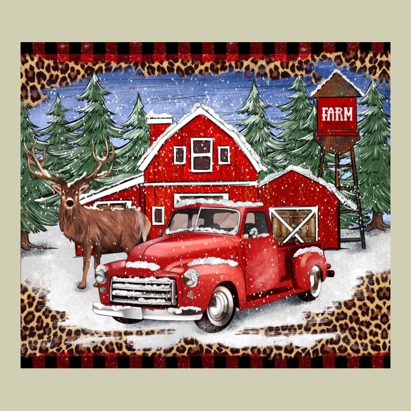 Christmas Farm Reindeer And Truck Heavy Core Tee by BarkalooDesign | Teevron