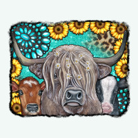Cows Glitter Turquoise Leopard Sunflowers Premium Hoodie | Teevron