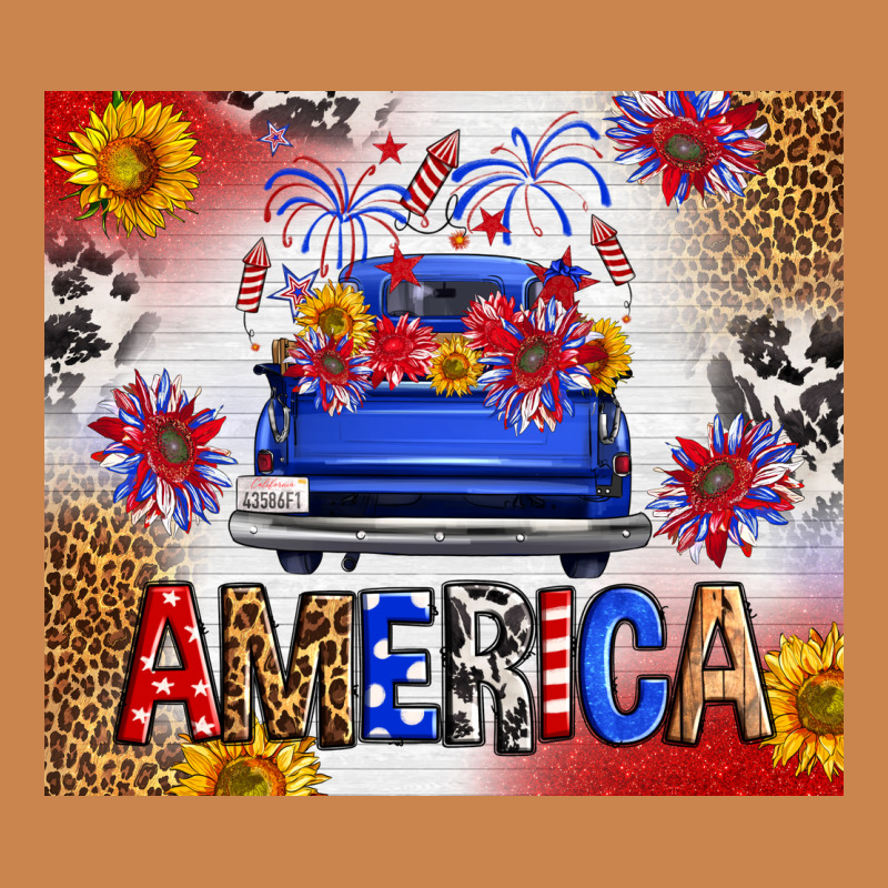 Fourth Of July America Truck Heavyweight Hoodie by FaDigitalArtStudio | Teevron