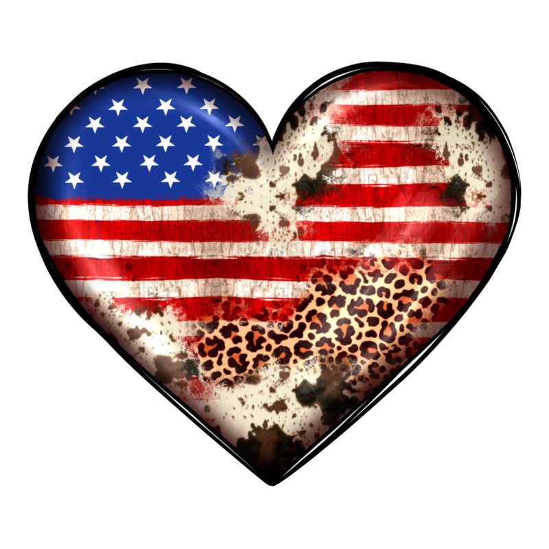 Western Usa Flag Heart Premium Tee by JahusDesignShop | Teevron