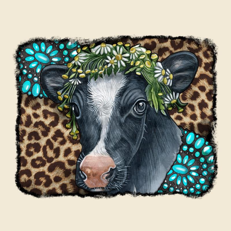 Floral Cow Leopard Gemstone Premium Hoodie by CowCowDesign | Teevron